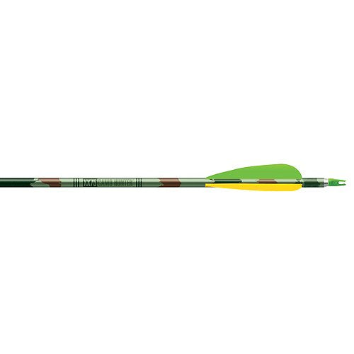 Easton Camo Hunter XX75 vanes, 4-inch, six-pack, enhance arrow stability for precision practice.