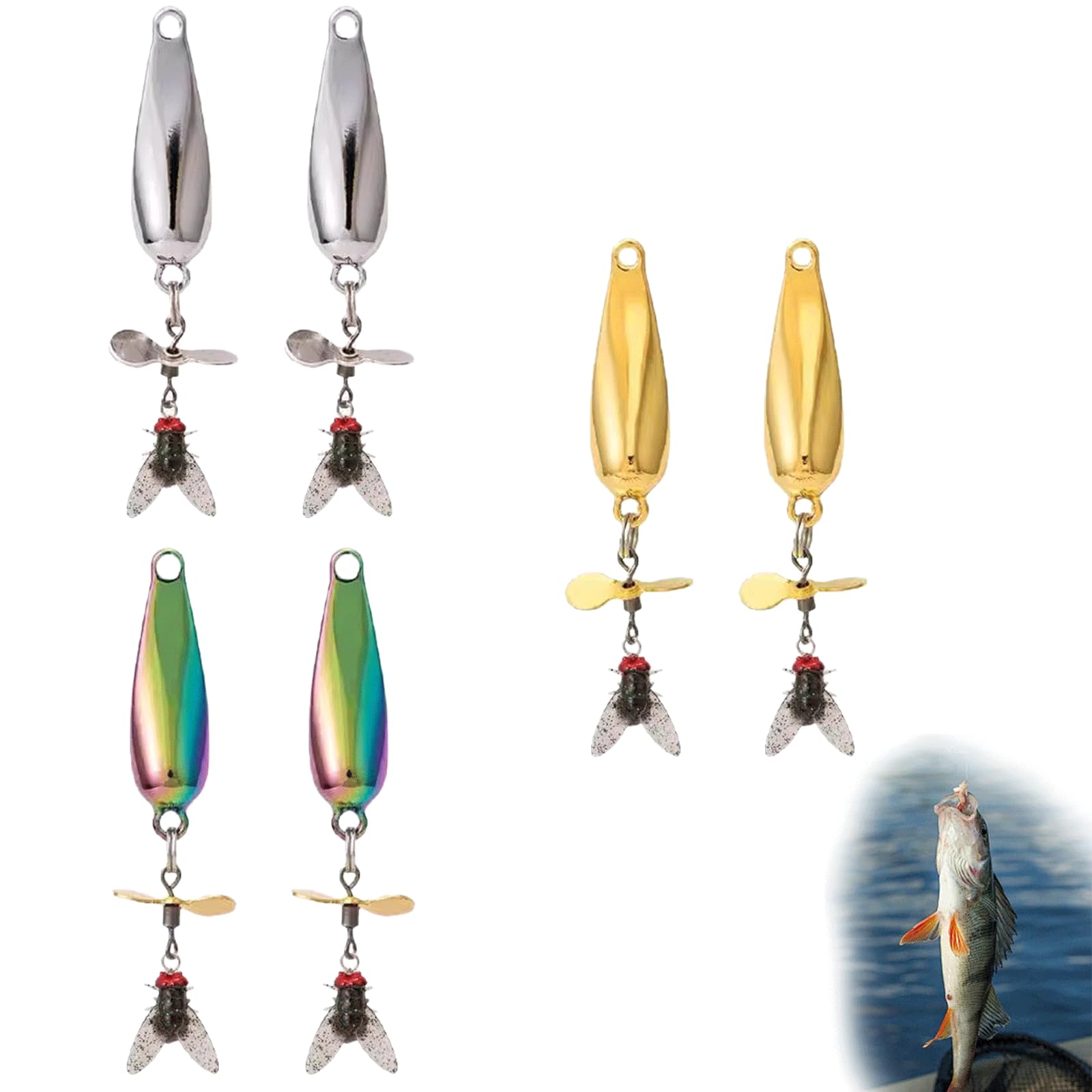 Eastrpupira 6-pack metal propeller lures – front view