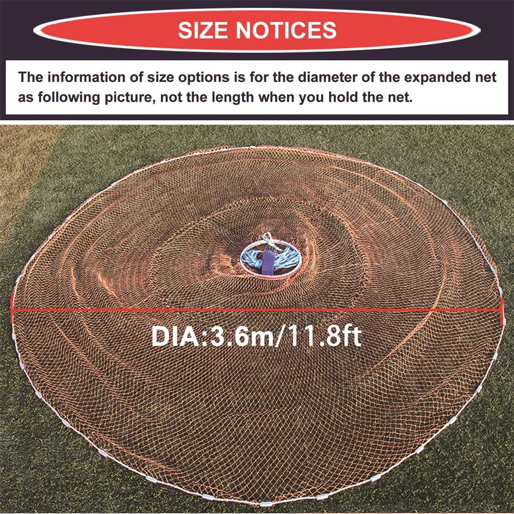 EASY BIG cast net heavy-weight sinker sinks fast and secures bait.