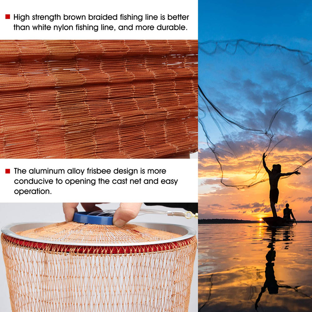EASY BIG cast net in action captures live bait efficiently in shallow water.