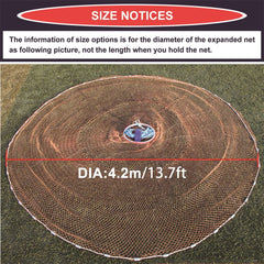 EASY BIG cast net uses a durable sinker weight for fast sinking and bottom seal.
