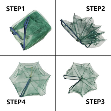 Trap opens by zipper and folds for storage
