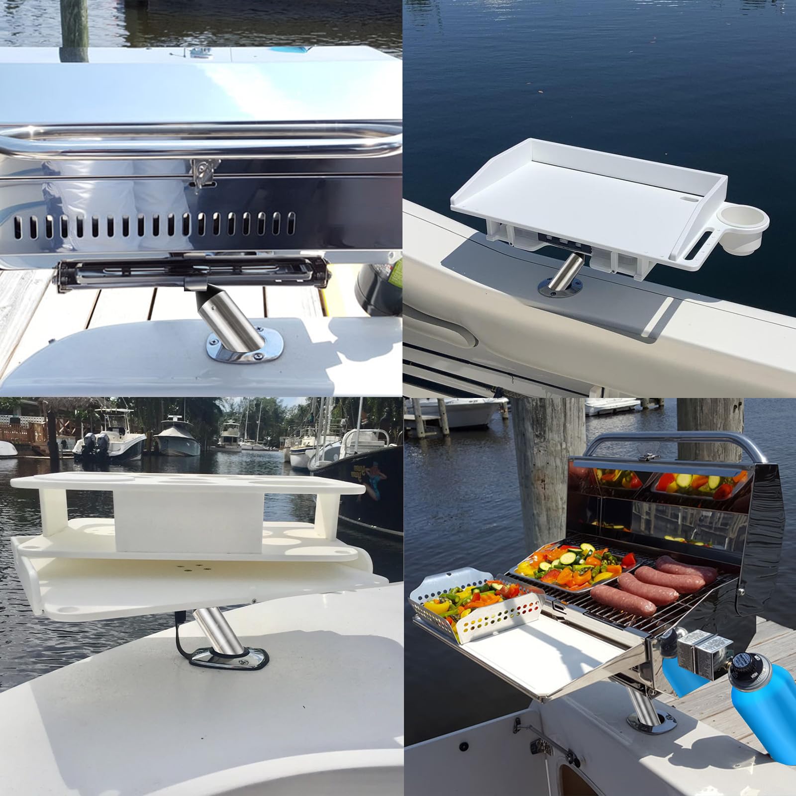 Easy installation of boat grill and table mounting system