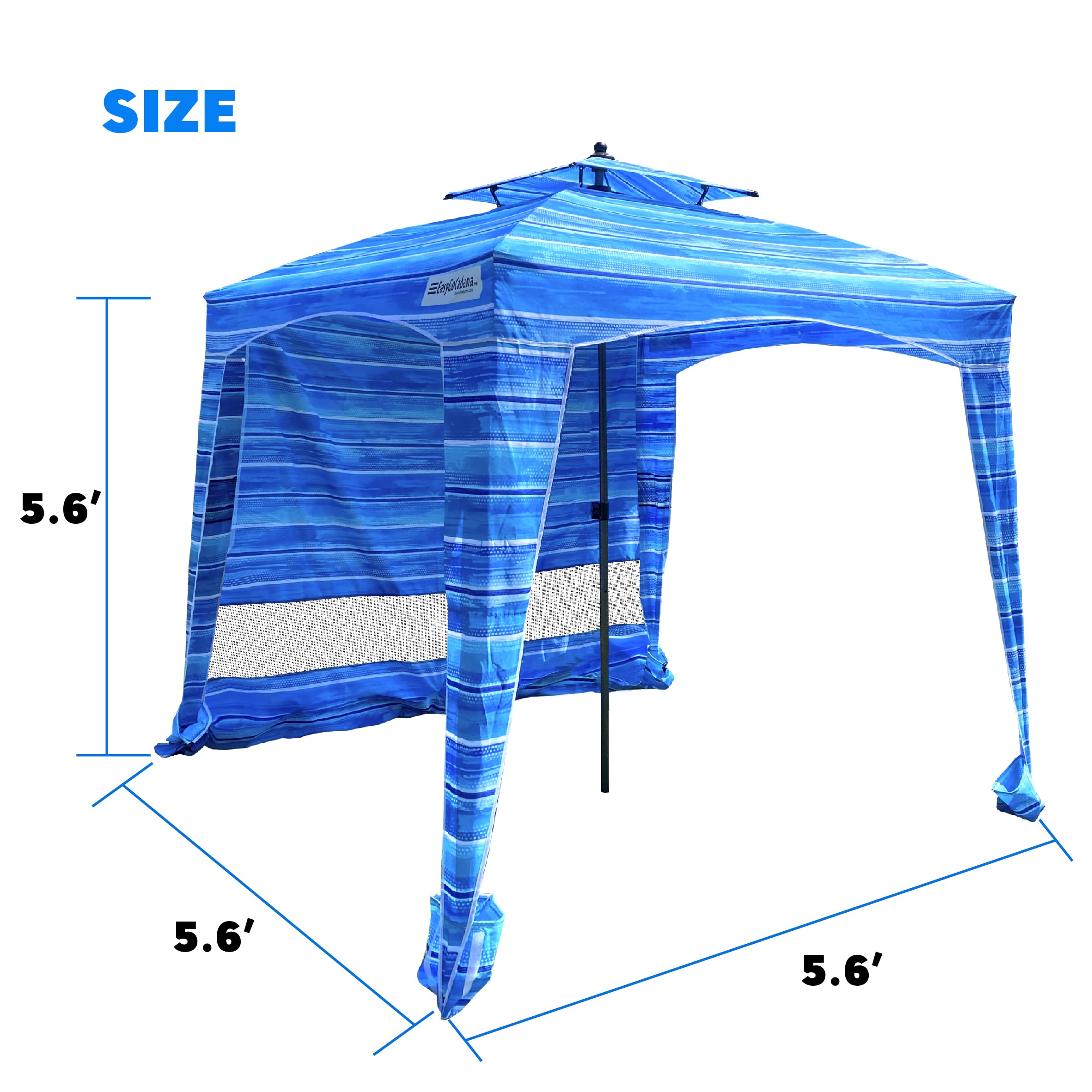 Easy Go Cabana Beach Blue durable polyester fabric