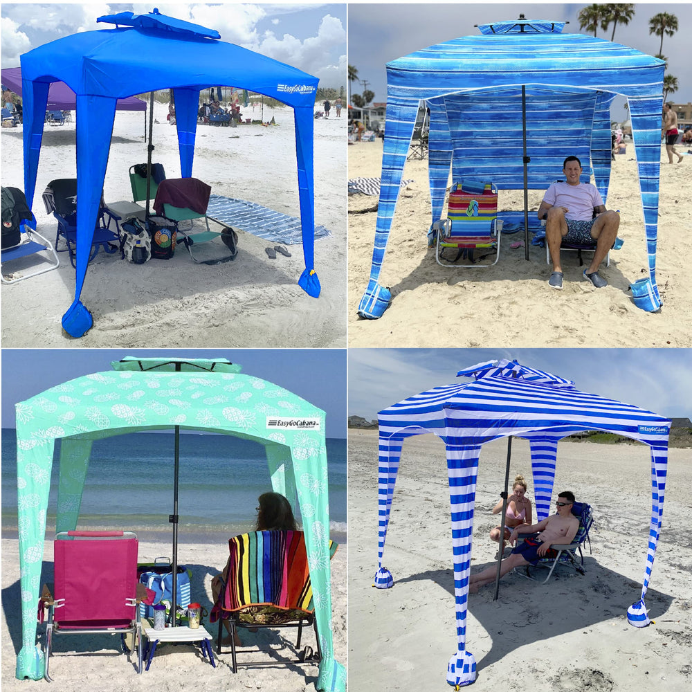 Easy Go Cabana Beach Blue family shade solution for outdoor spaces