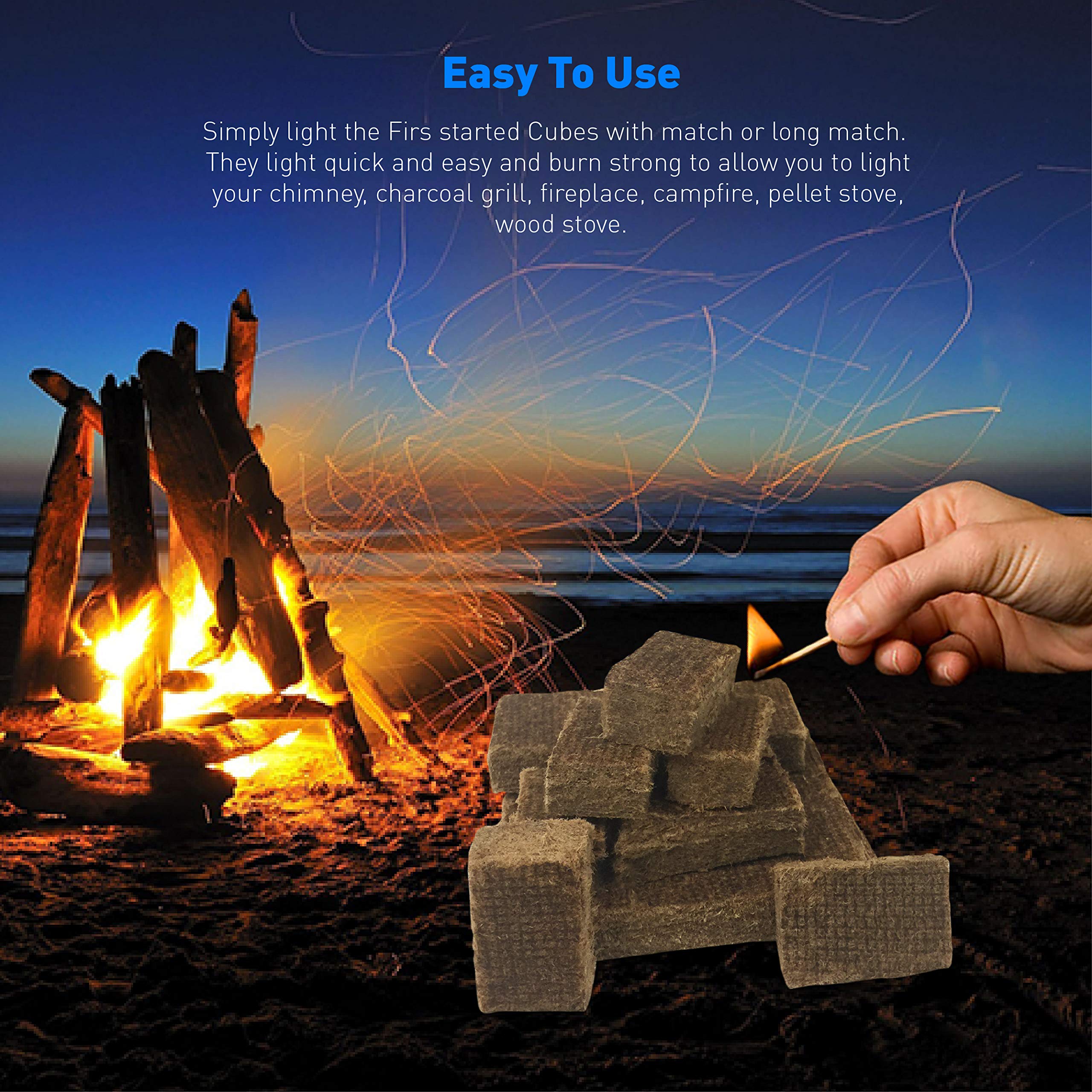 EasyGo Eco Cubes fire starter for pellet stoves, quick ignition in cold mornings