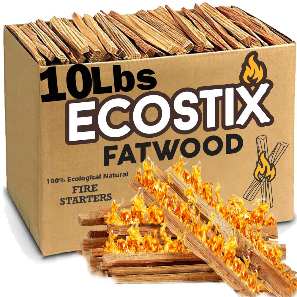 EasyGo Eco-Stix fatwood fire starter bundle, 10 lb, ready for quick ignition.