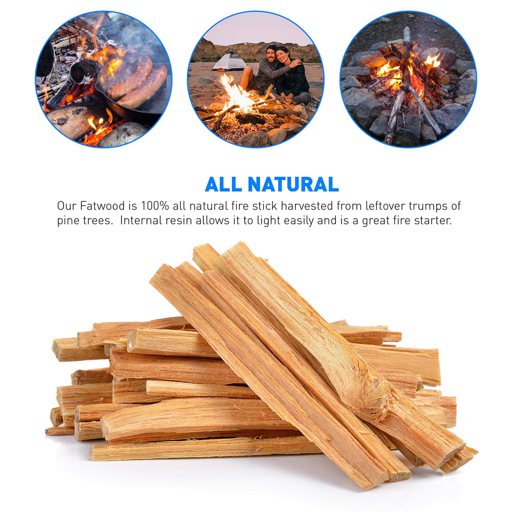 EasyGo fatwood sticks from ocote pine resin for reliable camping fires.