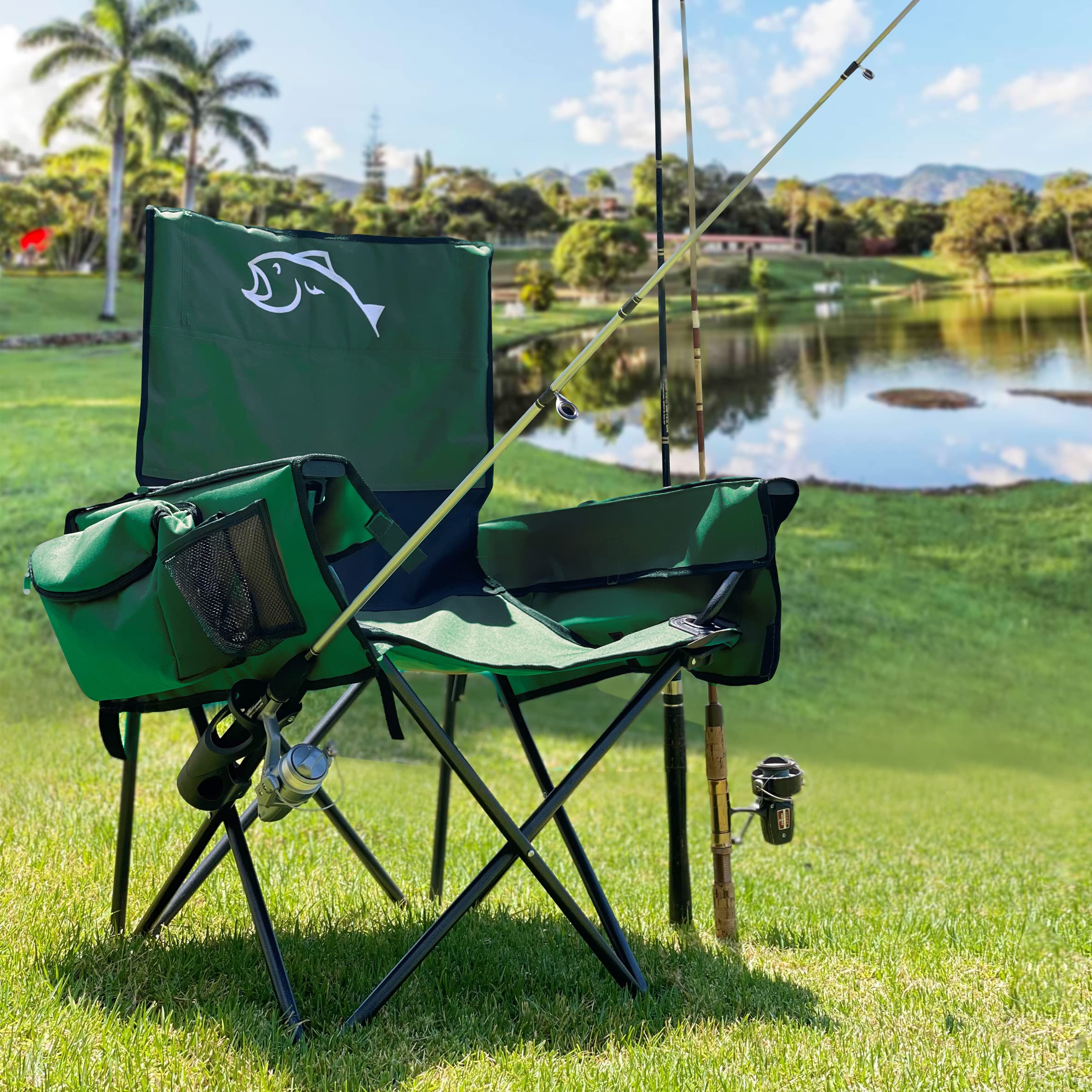 Green EasyGo chair fabric highlighting durable portable comfort