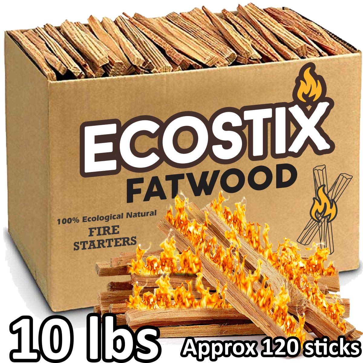 EasyGo Eco-Stix natural ocote pine resin fire starters for outdoor use.