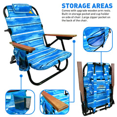 EasyGo Product blue backpack straps chair allows hands free outdoor seating