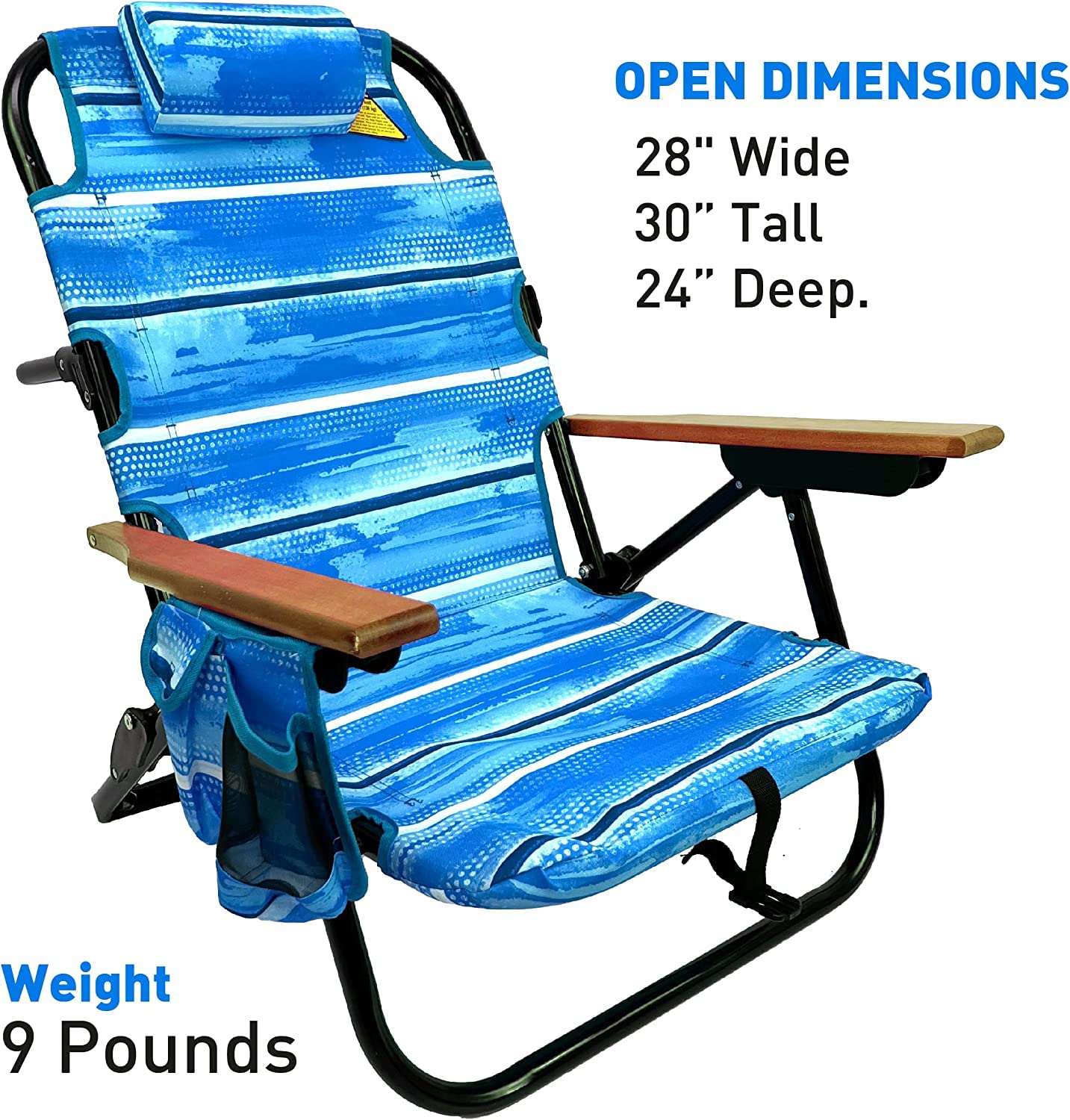 EasyGo Product Beach Chair folds compactly for transport and storage.