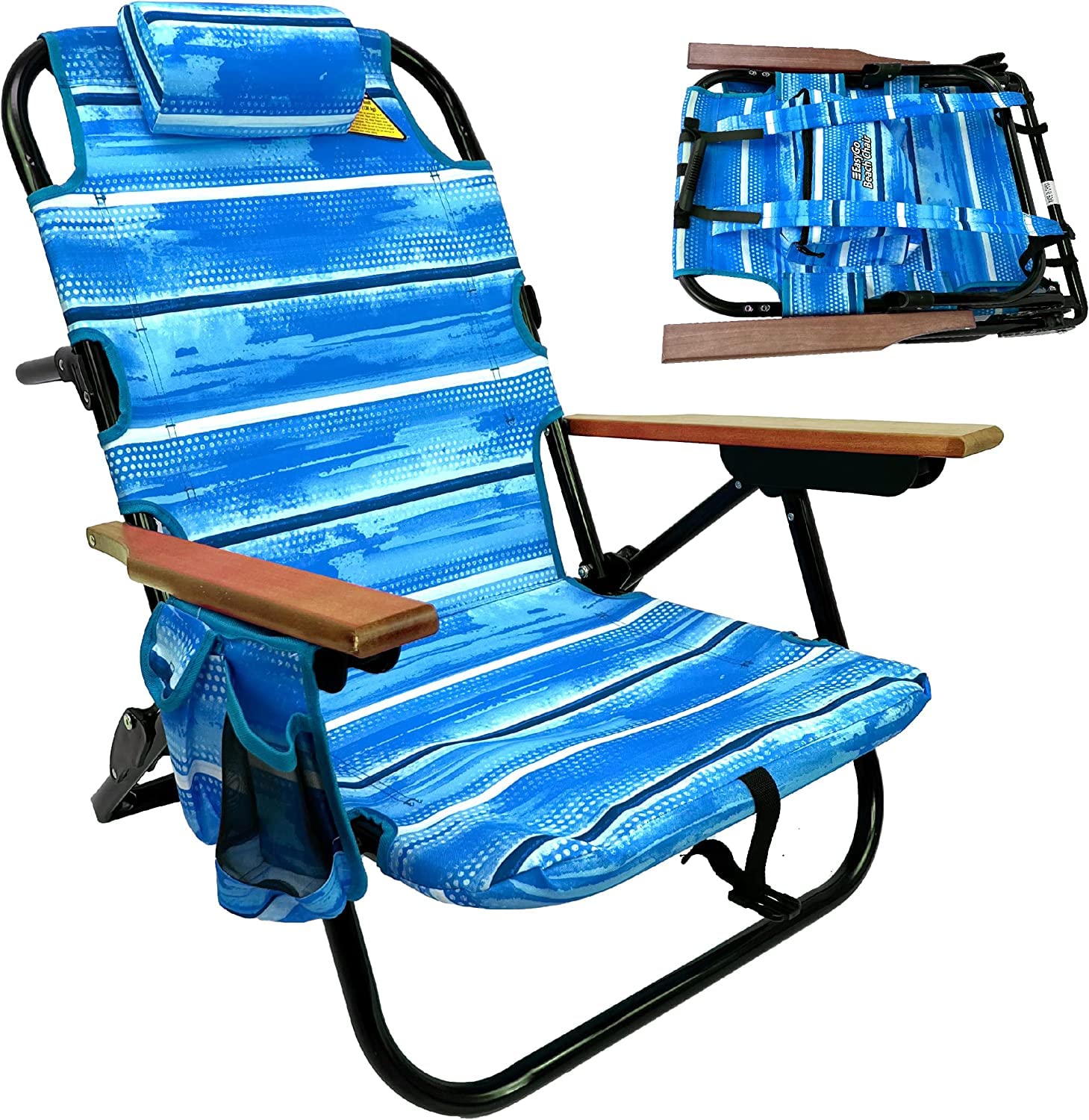 EasyGo Product Beach Chair overview with a roomy seat for all-day comfort.