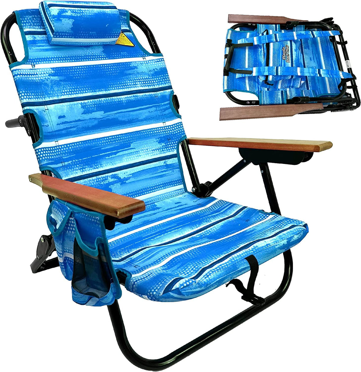 EasyGo Product Beach Chair overview with a roomy seat for all-day comfort.