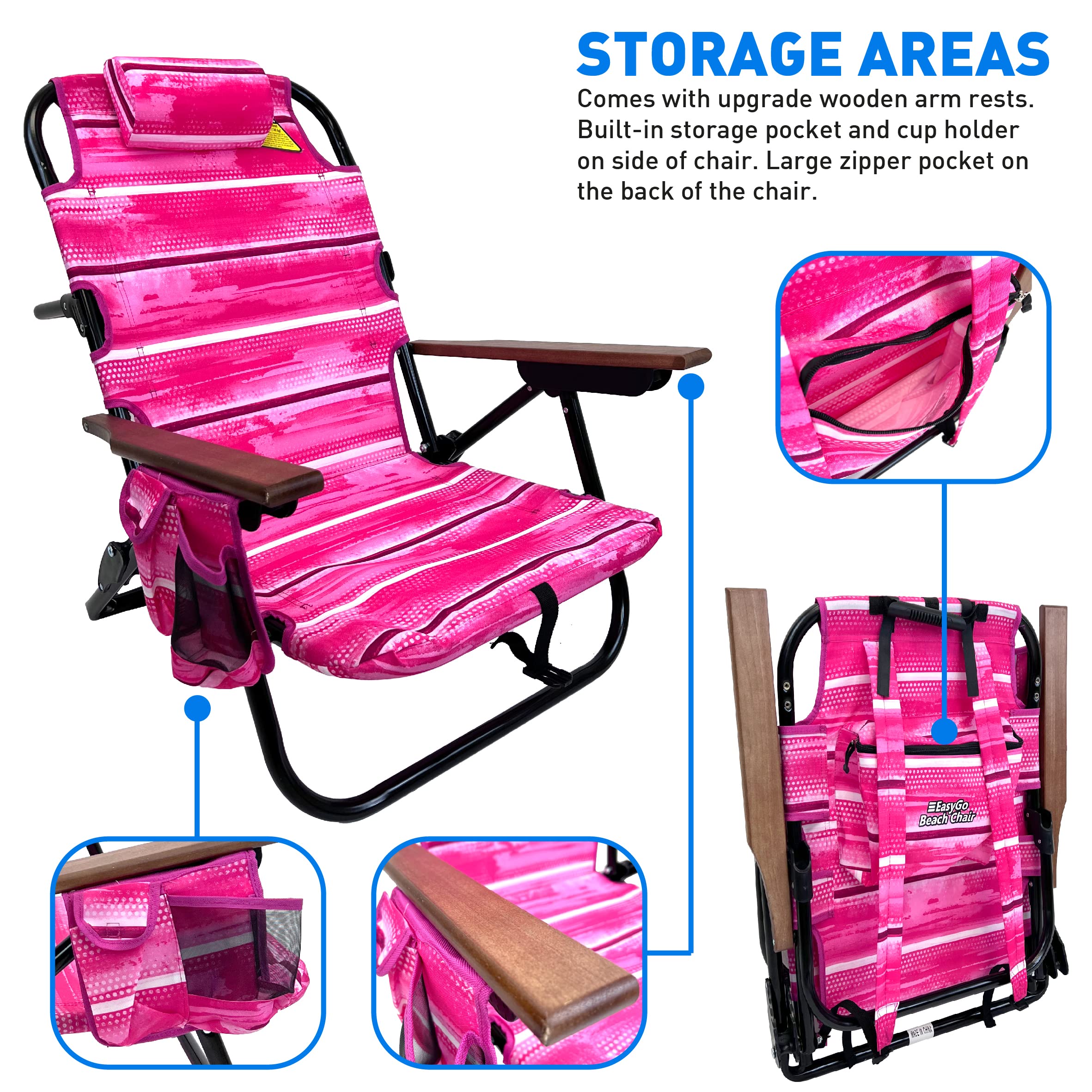 EasyGo Product pink chair padded pillow closeup for neck support