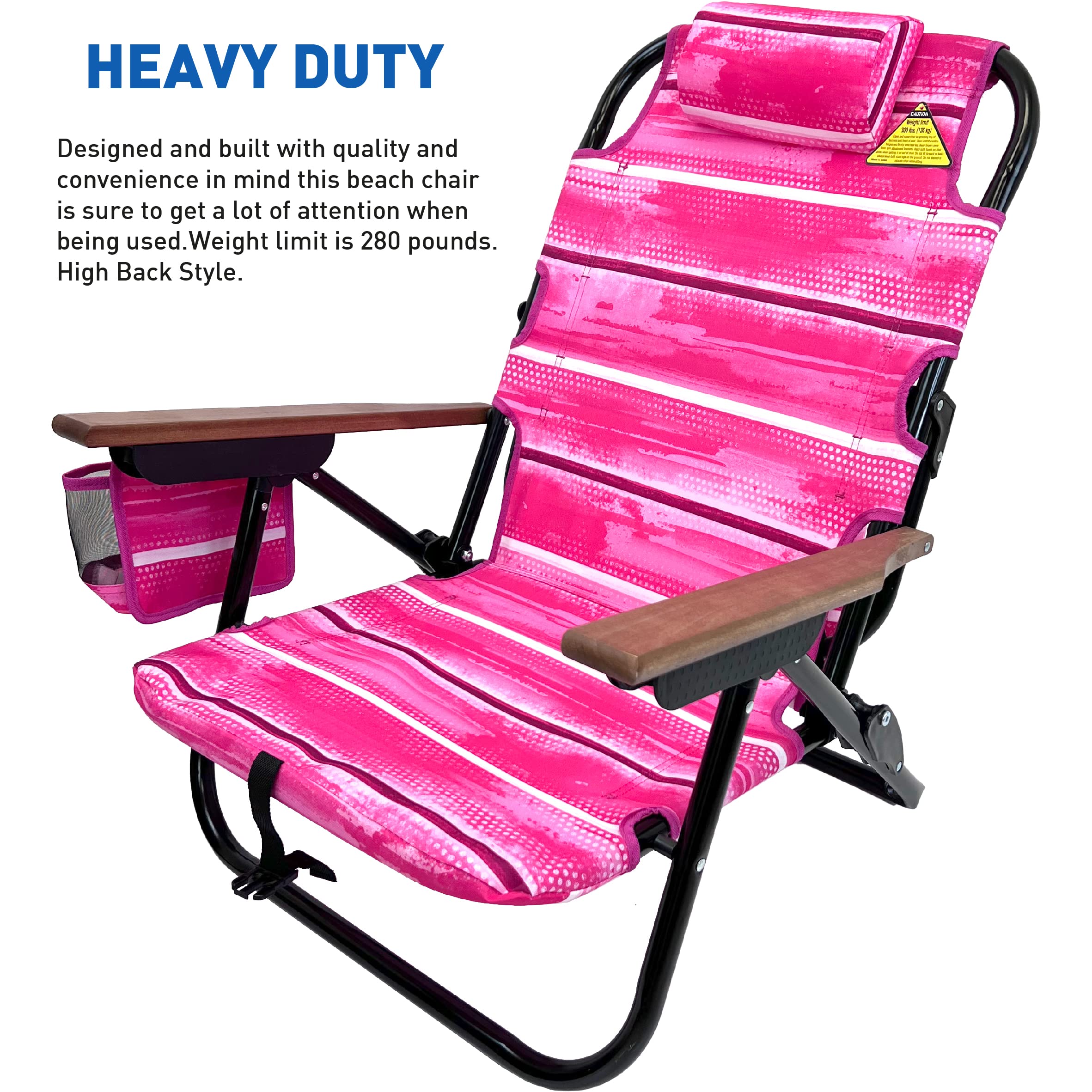 EasyGo Product pink chair with upgrade wooden arm rests for style and comfort