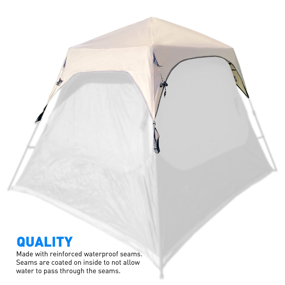 EasyGo Product Rain Fly side view illustrating full coverage for camping