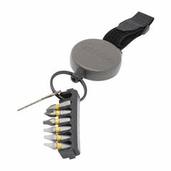 Close-up of EasyKeys carabiner shows rugged hardware and secure 1.25-inch radius hook for daily use