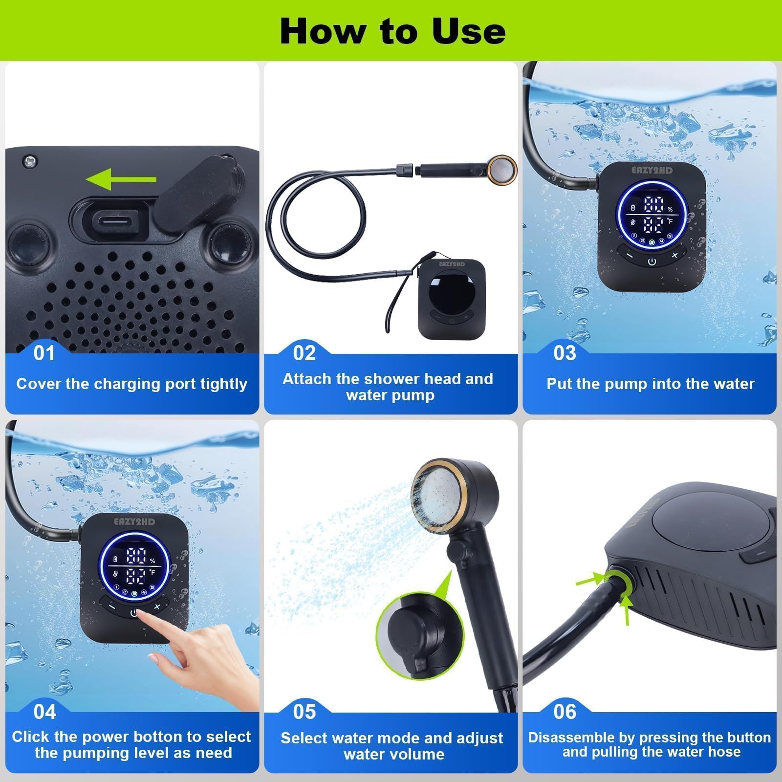Eazy2hD IPX8 waterproof design withstands wet outdoor conditions