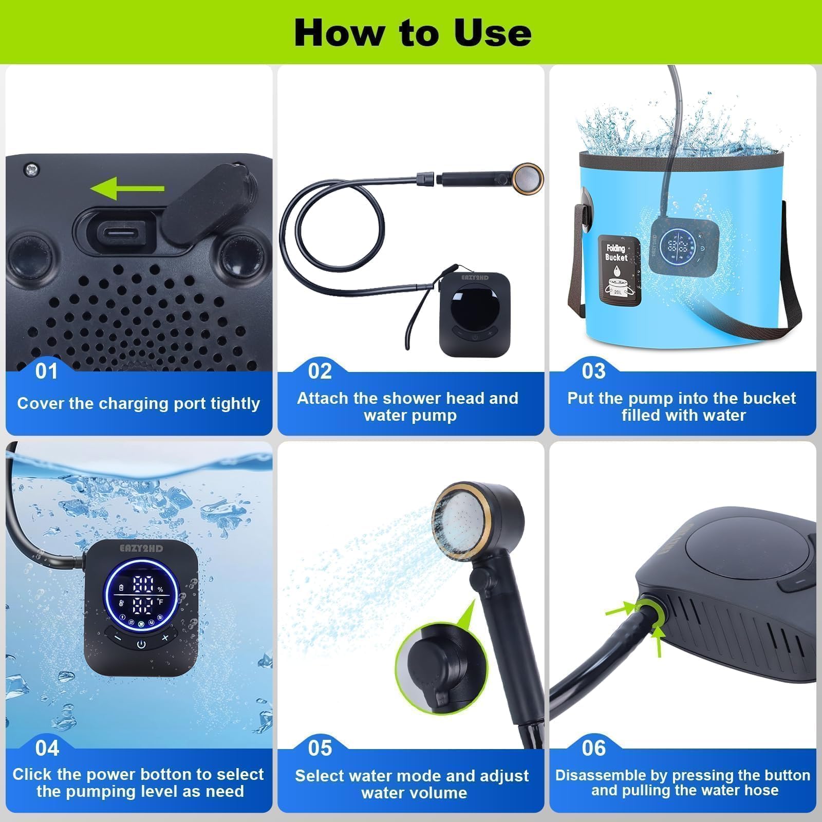 Eazy2hD IPX8 waterproof design protects electronics during rain or splashes