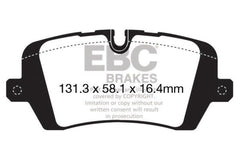 EBC Yellowstuff packaging highlights performance credentials for cars, trucks, and SUVs.