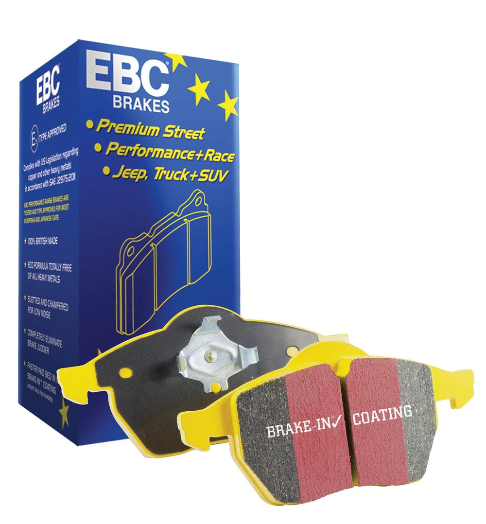 EBC Yellowstuff pad on rotor showing consistent braking and rotor friendliness.