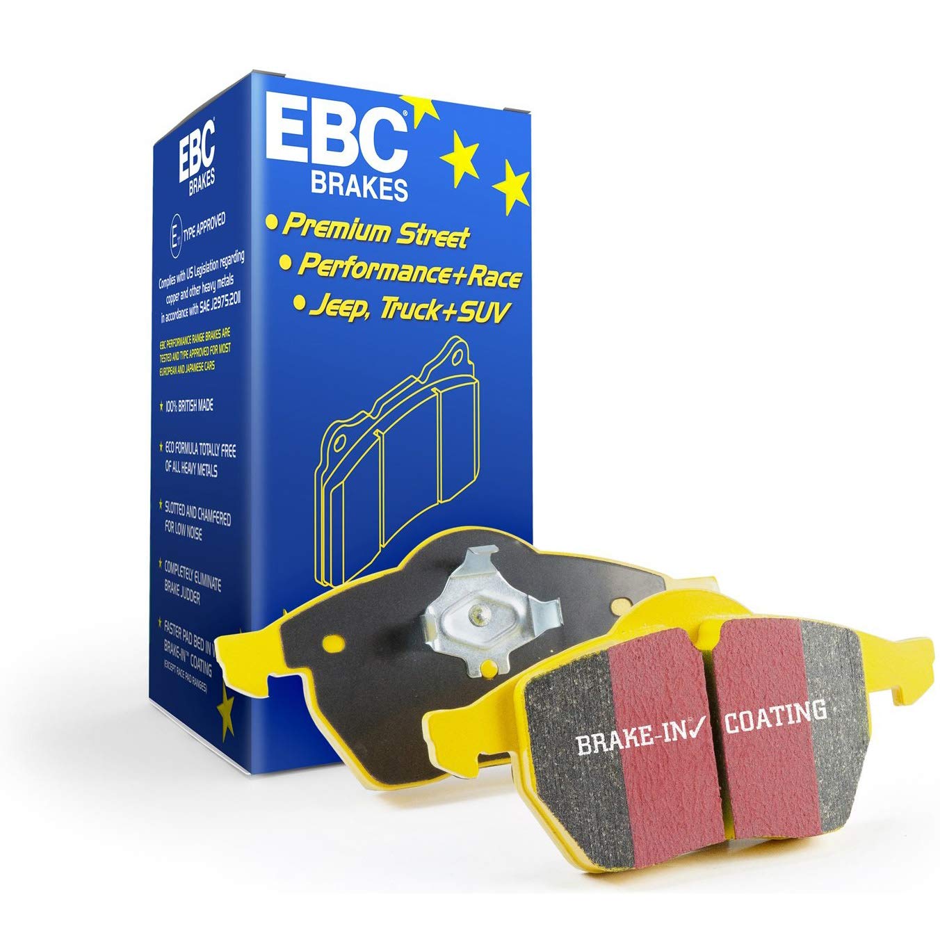 EBC Yellowstuff DP41891R rear brake pad for Ford trucks, strong cold bite