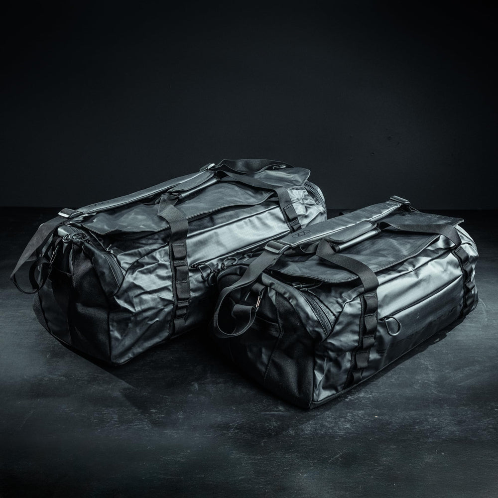 Eberlestock Hyllus duffel bag open compartment view for organized packing on trips.