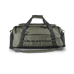 Eberlestock Hyllus Duffel bag side profile shows durable 1000D fabric for travel.
