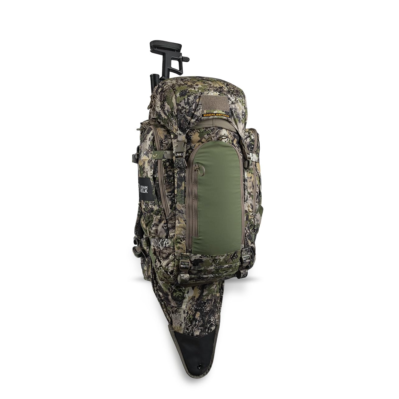 Eberlestock M5 Team Elk Pack rifle-back scabbard enables fast rifle access in the field.