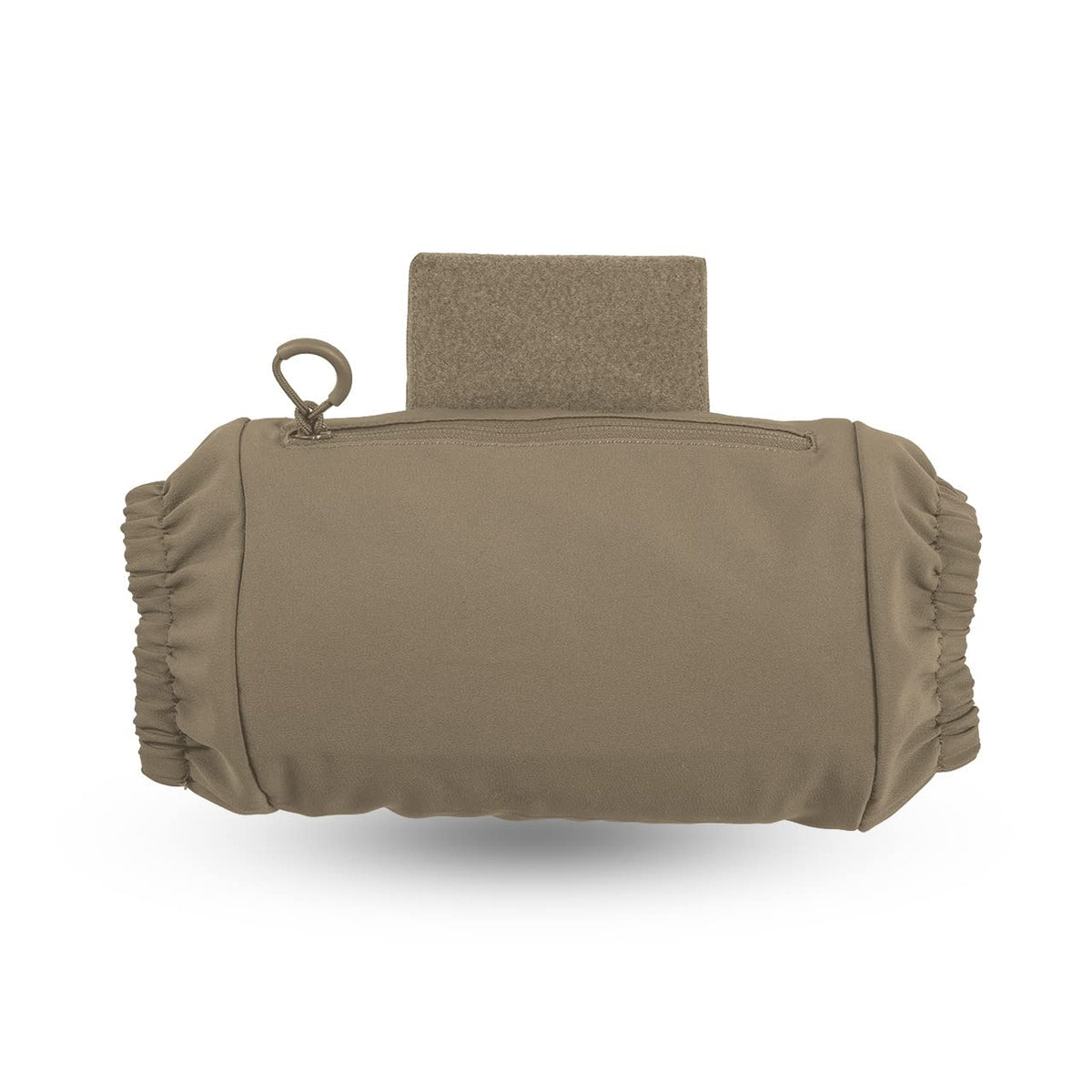 Eberlestock Recon Handwarmer attached to bottom of harness for quick warmth.
