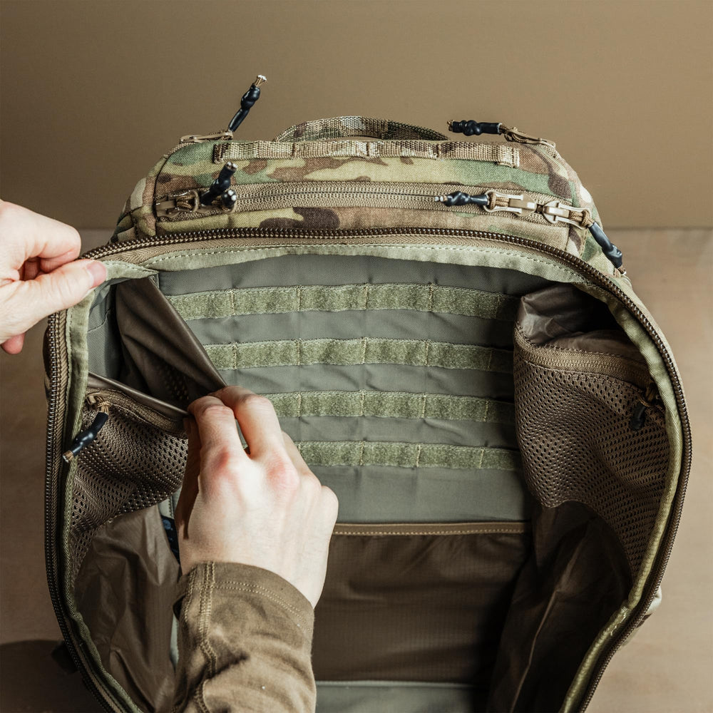 Eberlestock Romad Pack HDPE frame detail showcases rigid support in rugged conditions.