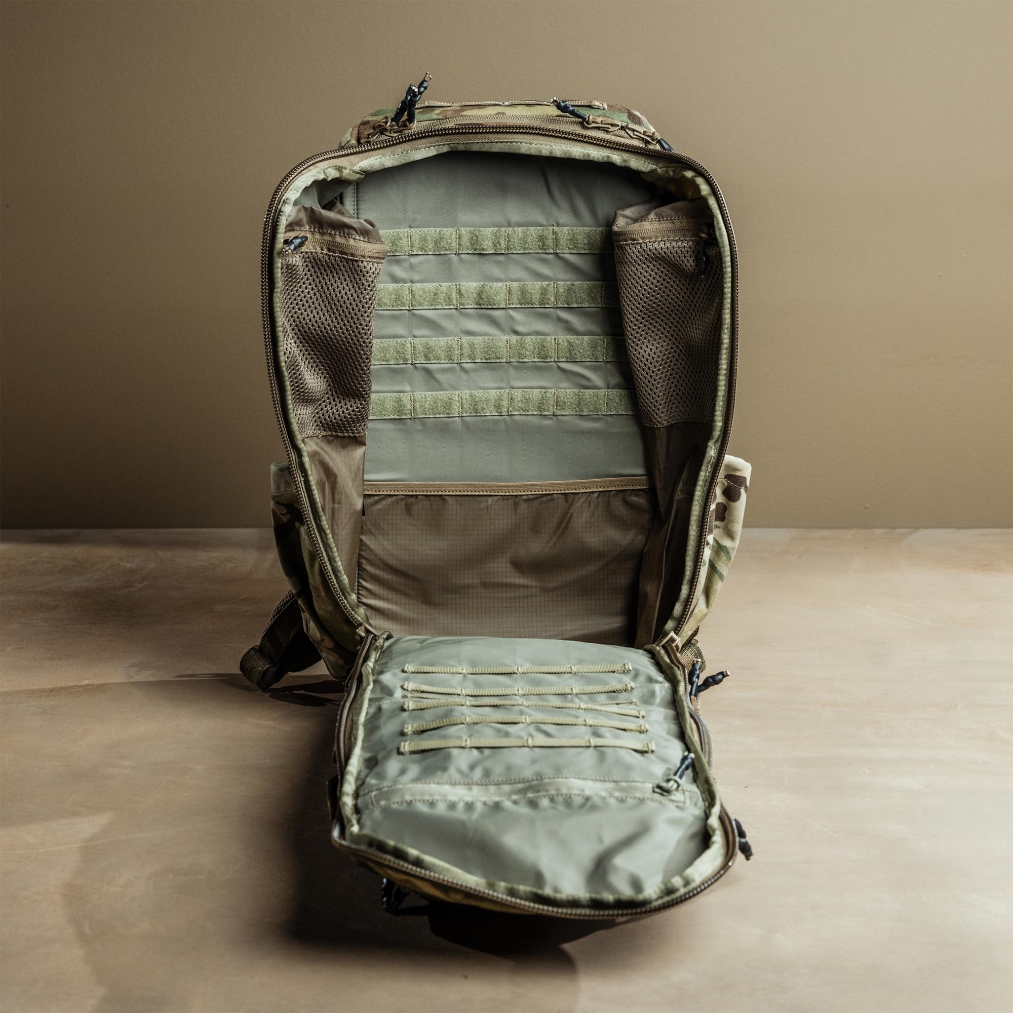 Eberlestock Romad Pack MOLLE panel interior supports customizable gear layout.