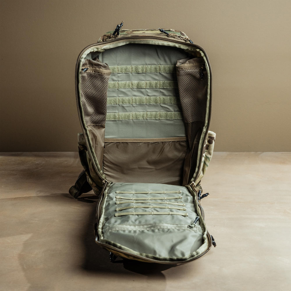 Eberlestock Romad Pack MOLLE panel interior supports customizable gear layout.