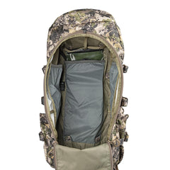Eberlestock Vapor 2500 side view shows stretch pockets for bottles and quick access
