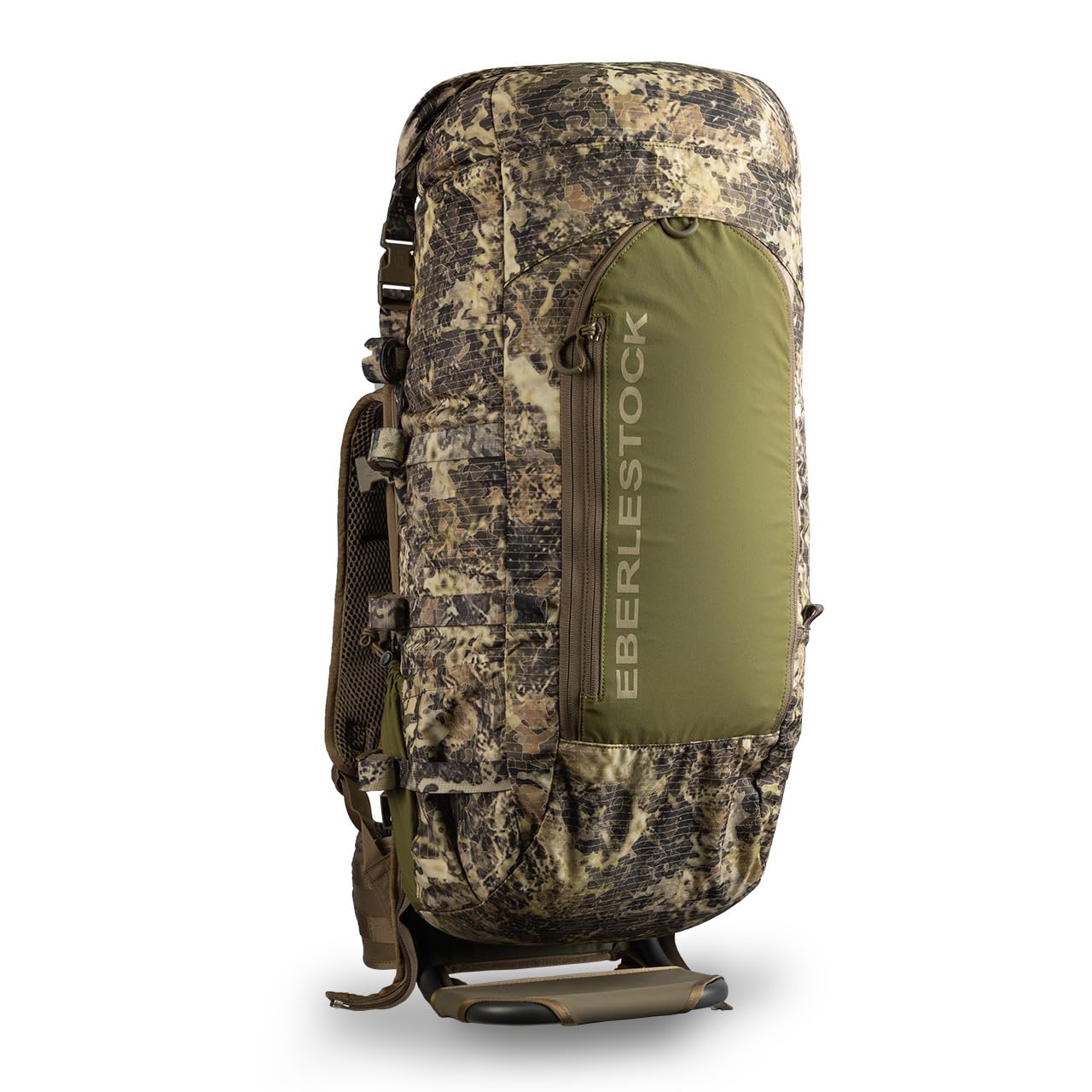 Eberlestock Vapor 5000 V2 backpack close-up buckle detail emphasizing ultralight durability for backcountry trips.