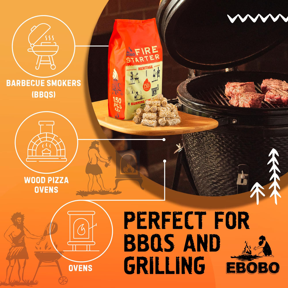 EBOBO charcoal grill quick ignition, minimal smoke and effort.