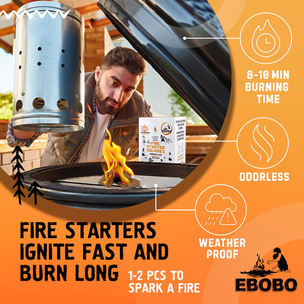 EBOBO cubes for fireplace use, clean and odorless lighting.