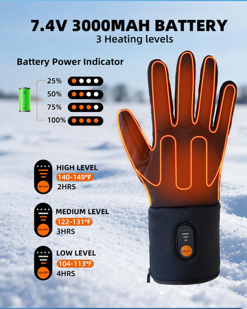 EBOSSOM heated glove liner in outdoor activity like cycling, keeping hands warm and nimble.