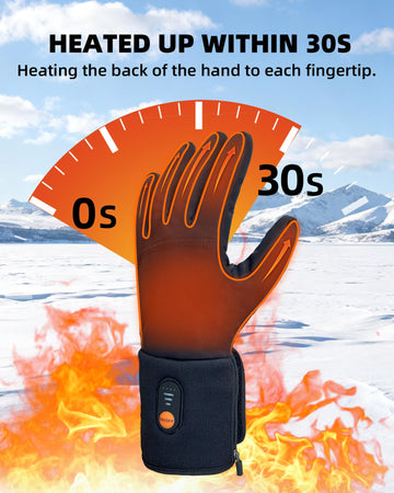 EBOSSOM heated glove liner demonstrates three warmth settings for customizable comfort.