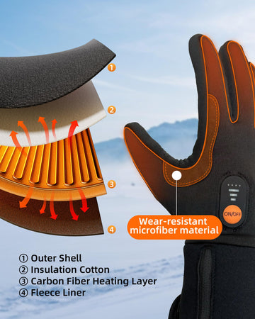 EBOSSOM heated glove liners feature touchscreen compatibility for on-the-go use