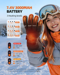 EBOSSOM heated gloves backhand view highlighting insulation for extended warmth