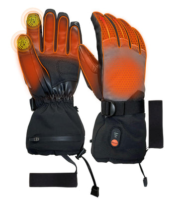 EBOSSOM heated gloves front view with full-coverage heat for warm fingers in cold weather