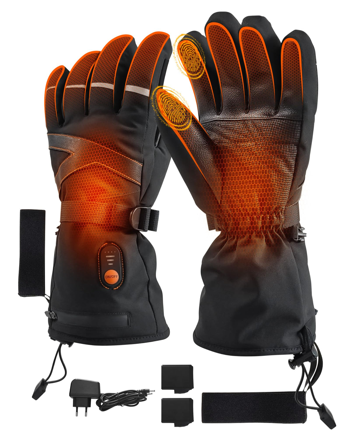 EBOSSOM heated gloves show heat settings for warmth during winter