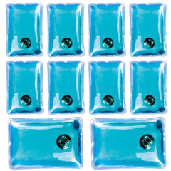 eBuyGB pack of 10 gel hand warmers in blue rectangle; instant heat for cold days.