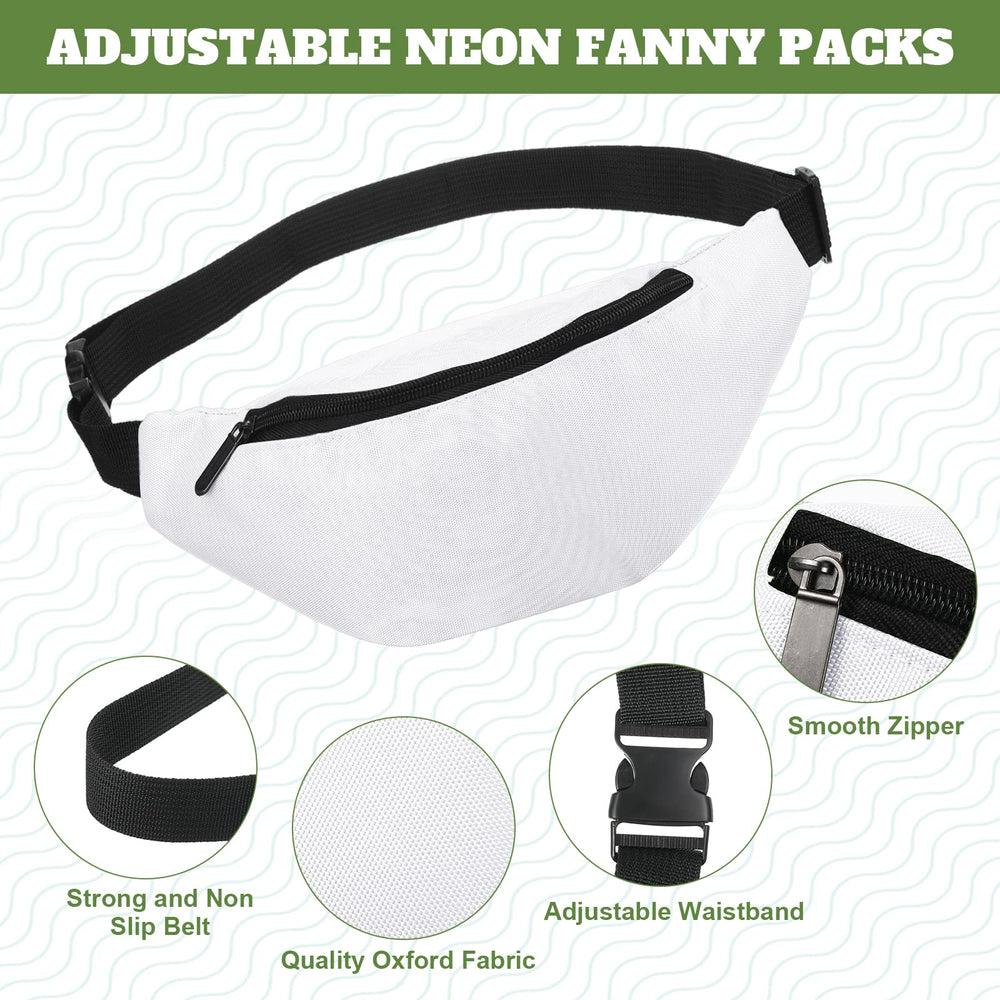Eccliy sublimation fanny pack white adjustable-strap supports secure fit.