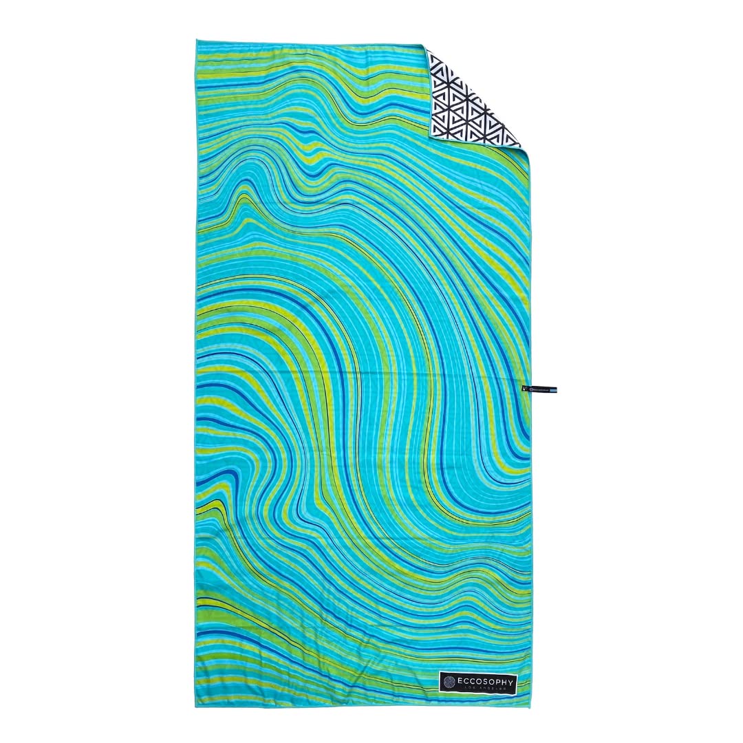 ECCOSOPHY beach towel sand-free surface keeps beach gear clean