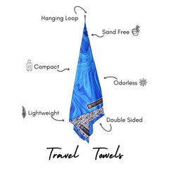 ECCOSOPHY Laguna lightweight travel towel packs compactly for vacations, cruises, or camping.