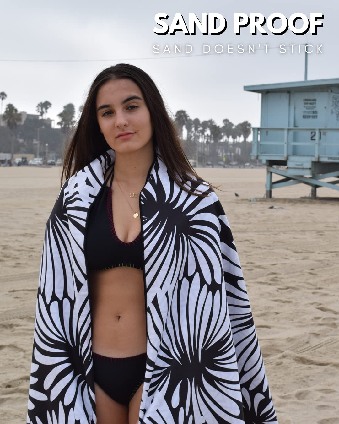 ECCOSOPHY Lovina packable towel pouch ready for easy travel.
