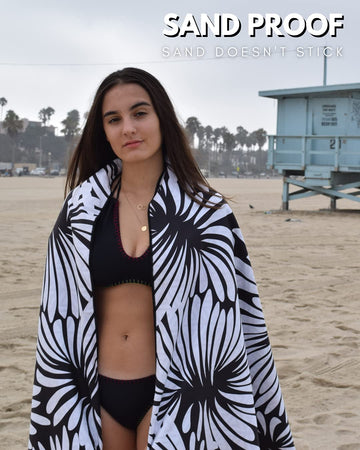 ECCOSOPHY Lovina packable towel pouch ready for easy travel.